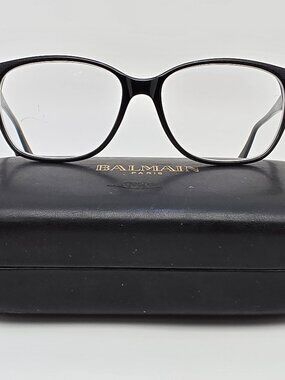 Balmain Paris BL1045 Black Cat Eye Eyeglasses Frame w/Flexhinge and Case France